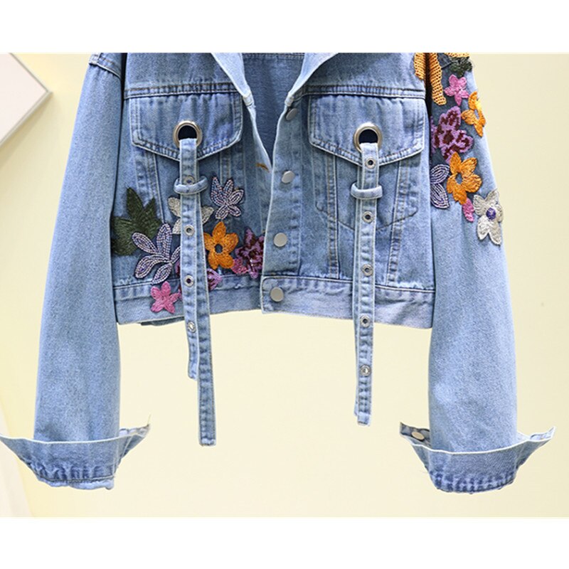 Giacca in denim Floreale