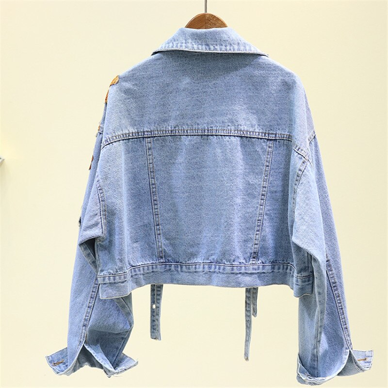 Giacca in denim Floreale